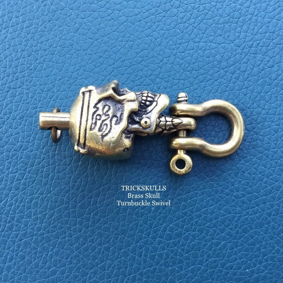 Brass Skull Turnbuckle Swivel Utility Part DIY Craft Loop Connector Hardware - Picture 5 of 9